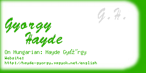 gyorgy hayde business card